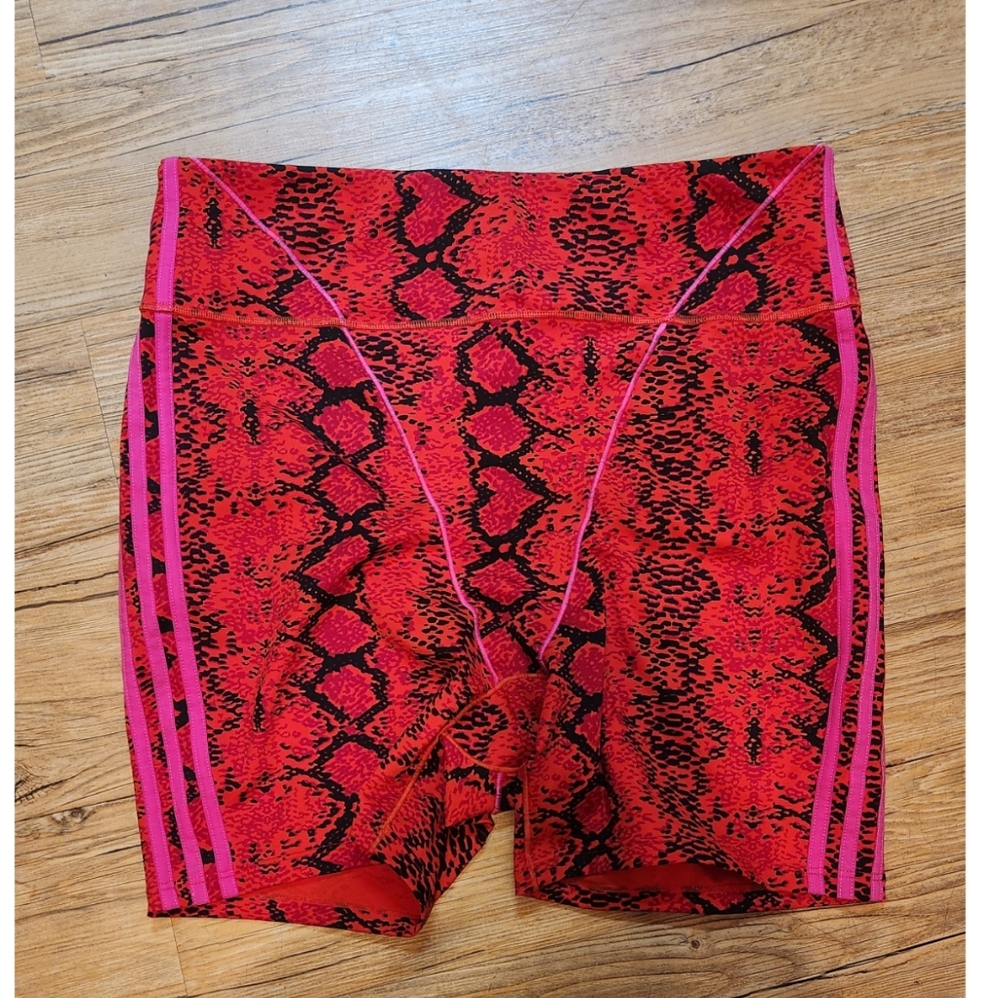 Adidas IVY PARK Red and Black Bike Shorts with Bold Design